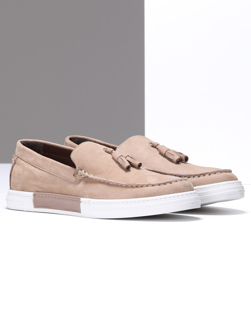 Bej Süet Casual Loafer - 2