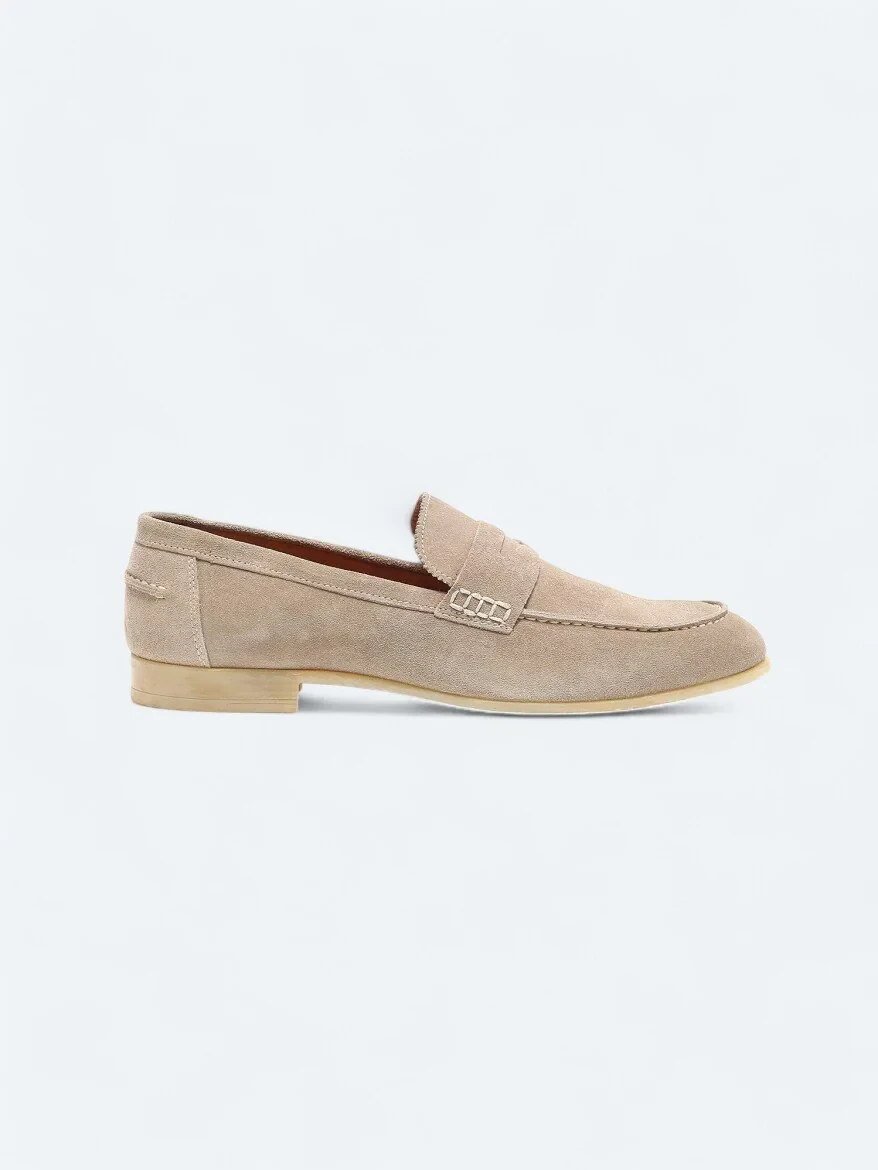 Bej Süet Casual Loafer - 1