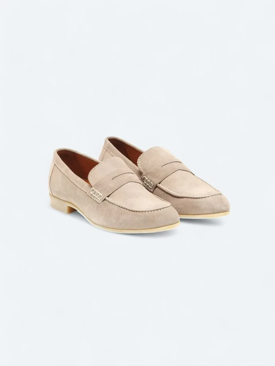 Bej Süet Casual Loafer - 2