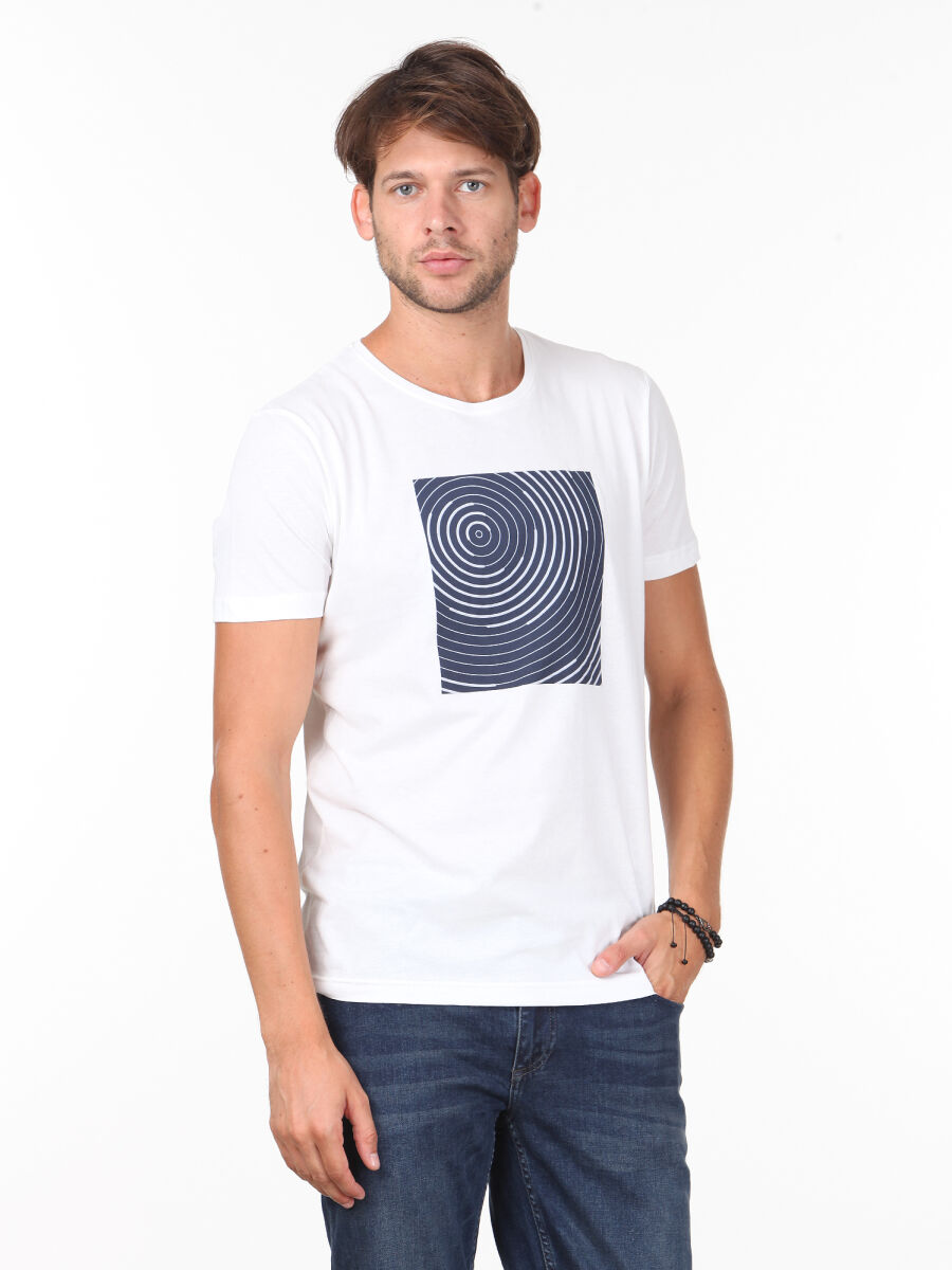 Beyaz %100 Pamuk T-Shirt - 1