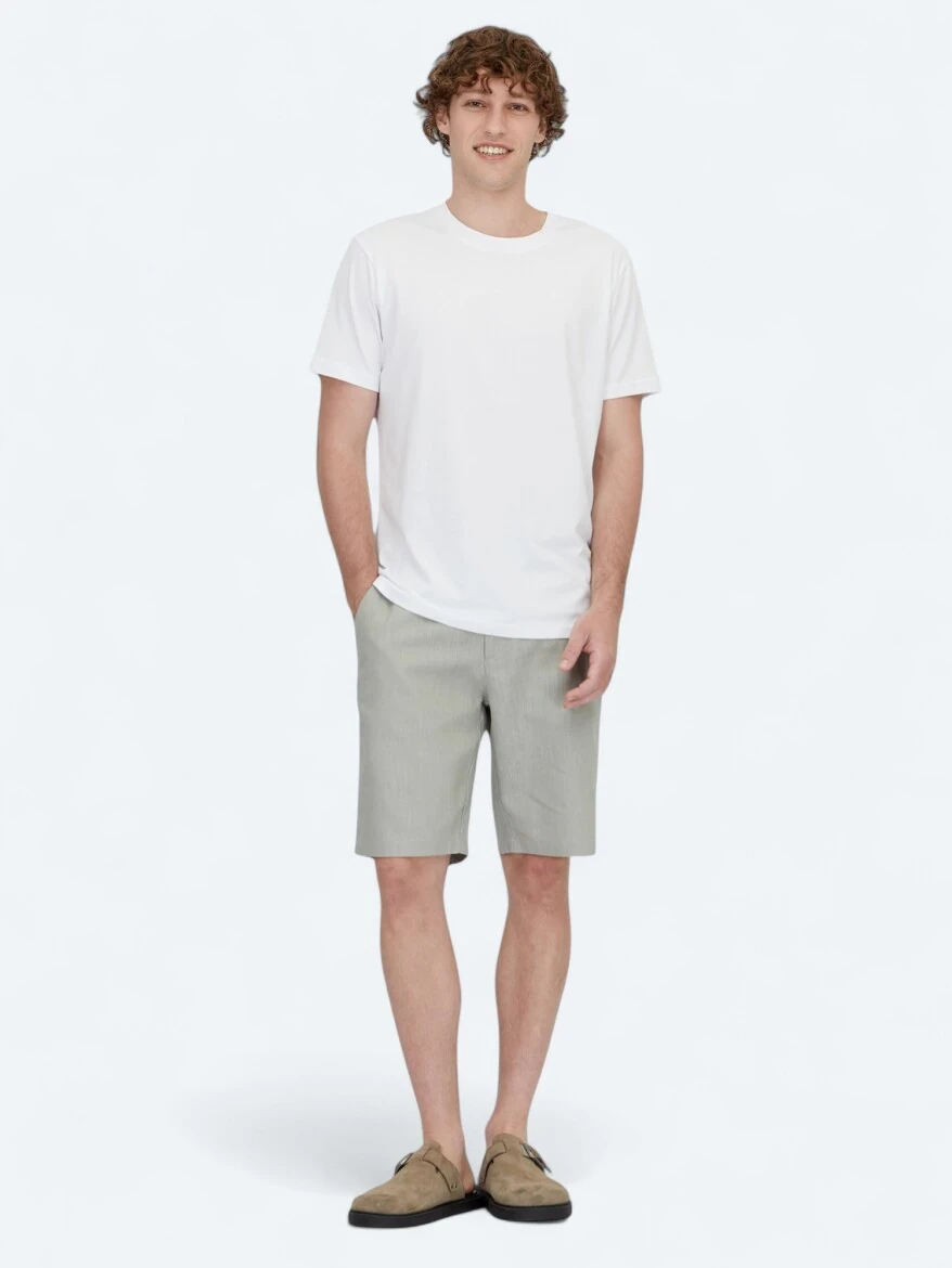 Beyaz Bisiklet Yaka %100 Pamuk T-Shirt - 2