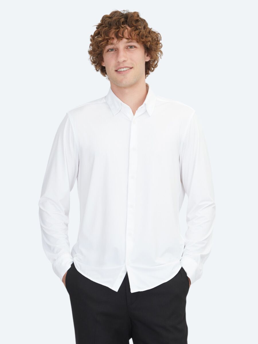Beyaz Regular Fit Casual Gömlek - 1