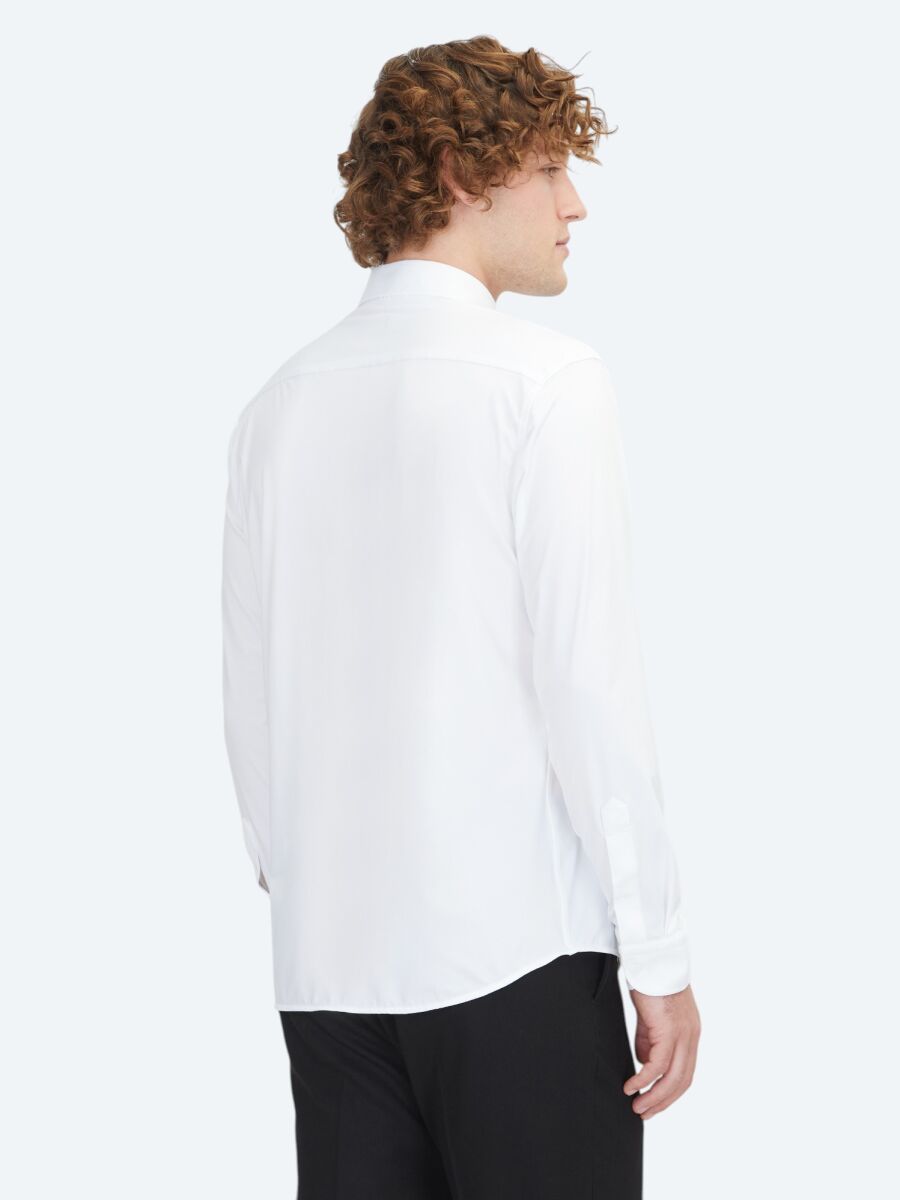 Beyaz Regular Fit Casual Gömlek - 6