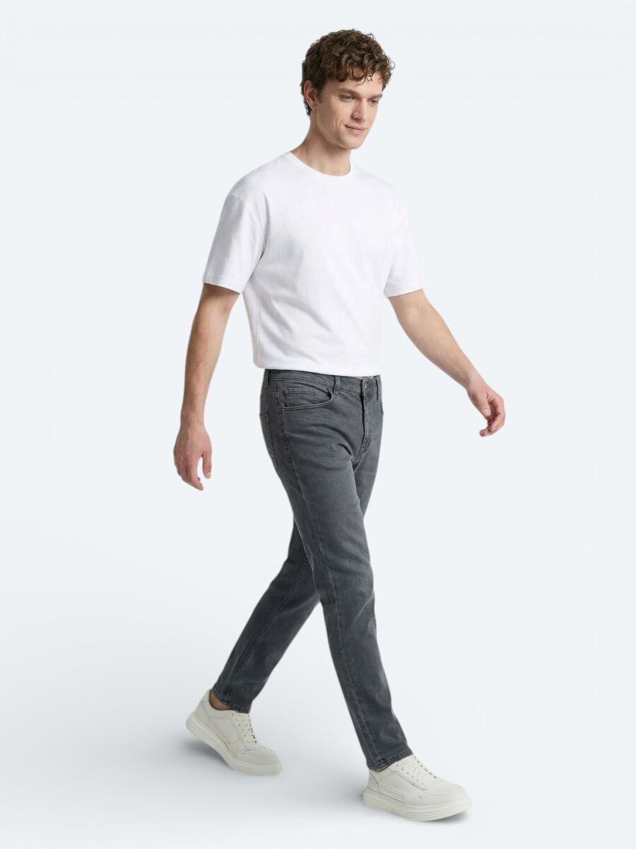 Beyaz Düz %100 Pamuk T-Shirt - 3