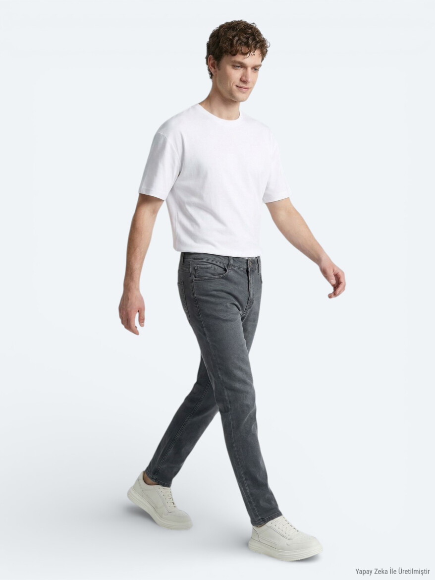 Beyaz Düz %100 Pamuk T-Shirt - 3
