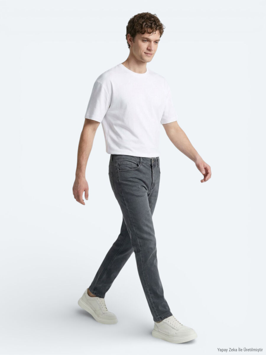 Beyaz Düz %100 Pamuk T-Shirt - 3