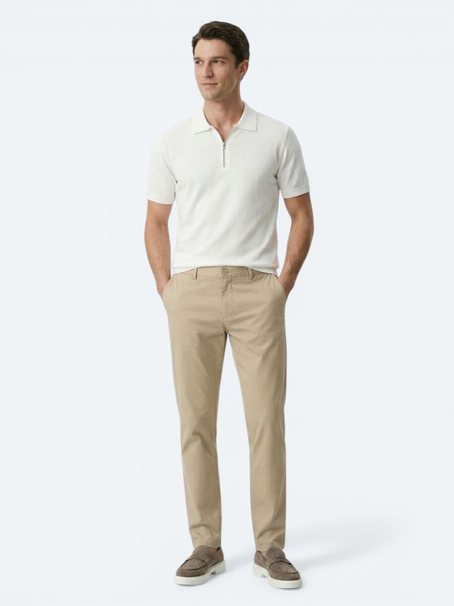 Beyaz Düz Örgü Triko - 2