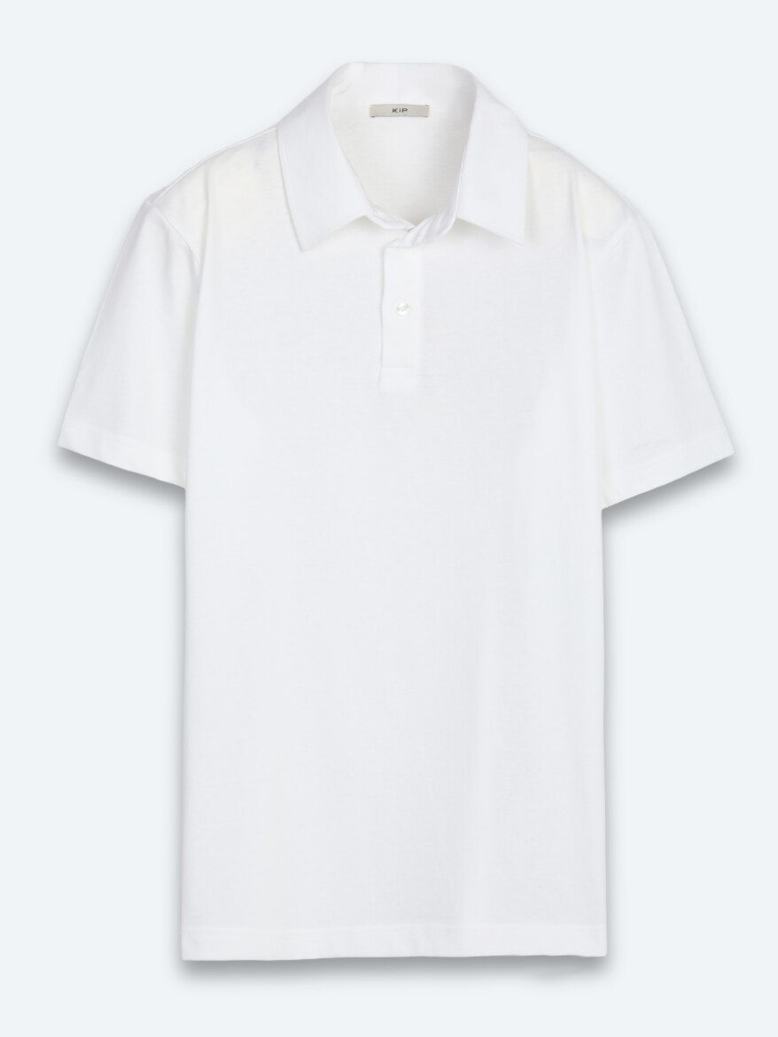Beyaz Düz Pamuk Karışımlı T-Shirt - 6