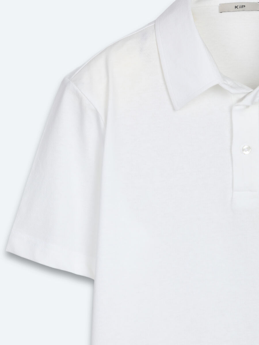 Beyaz Düz Pamuk Karışımlı T-Shirt - 7