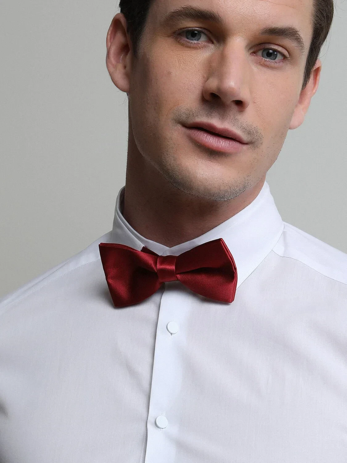 Beyaz Düz Slim Fit Dokuma Klasik %100 Pamuk Gömlek - 2