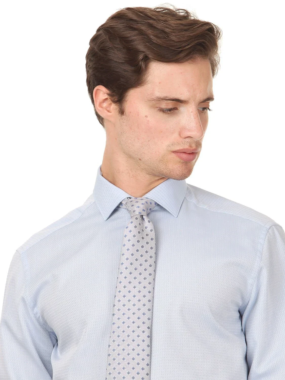 Beyaz Düz Slim Fit Dokuma Klasik Pamuk Karışımlı Gömlek - 2