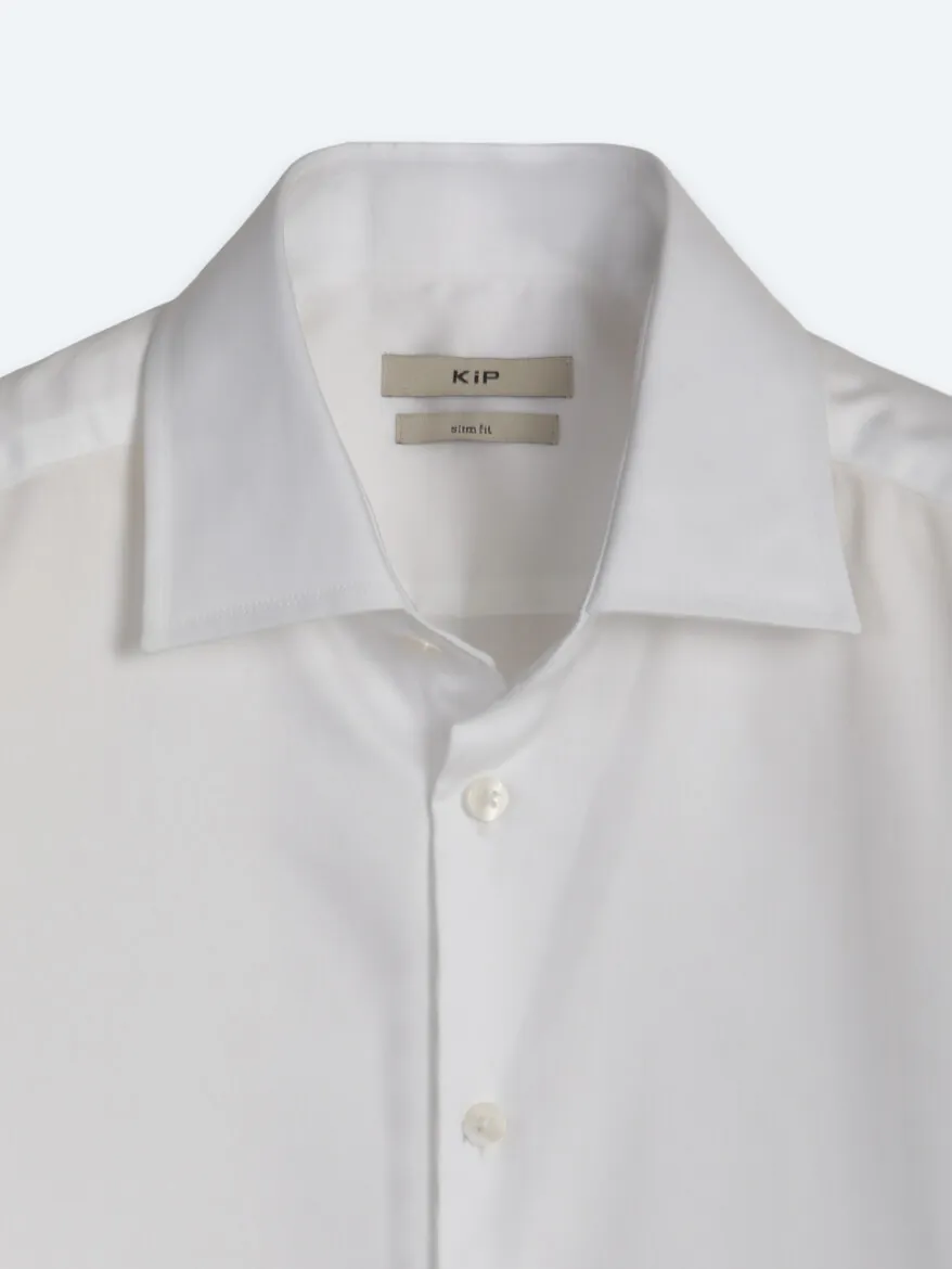 Beyaz Düz Slim Fit Uzun Dokuma Klasik %100 Pamuk Gömlek - 9