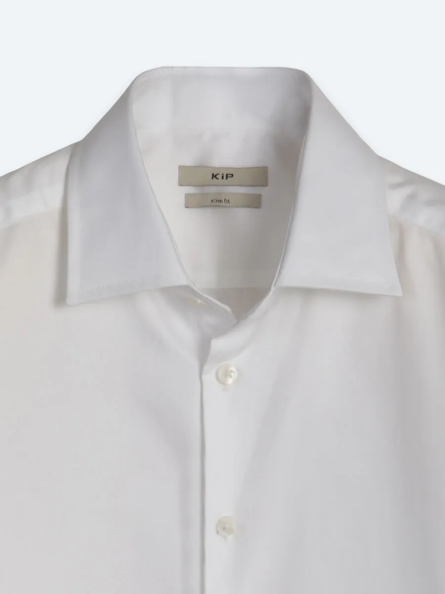 Beyaz Düz Slim Fit Uzun Dokuma Klasik %100 Pamuk Gömlek - 9