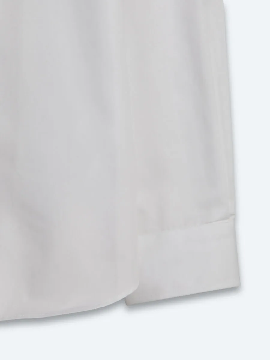 Beyaz Düz Slim Fit Uzun Dokuma Klasik %100 Pamuk Gömlek - 11