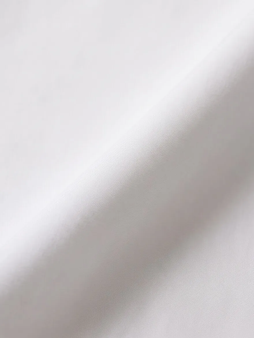 Beyaz Düz Slim Fit Uzun Dokuma Klasik %100 Pamuk Gömlek - 13