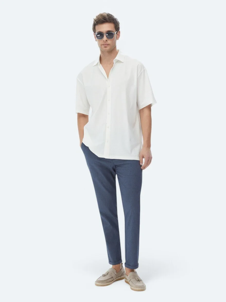 Beyaz Oversize Fit Casual %100 Pamuk Gömlek - 2