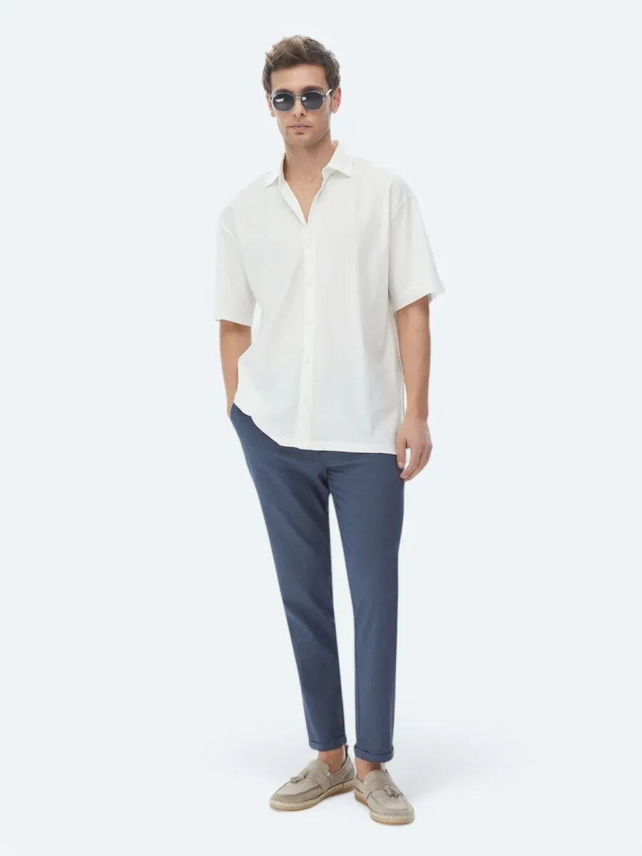 Beyaz Oversize Fit Casual %100 Pamuk Gömlek - 2