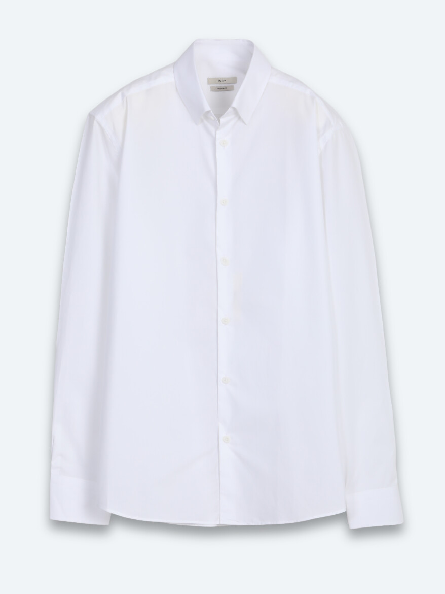 Beyaz Regular Fit Uzun Dokuma Casual %100 Pamuk Gömlek - 6