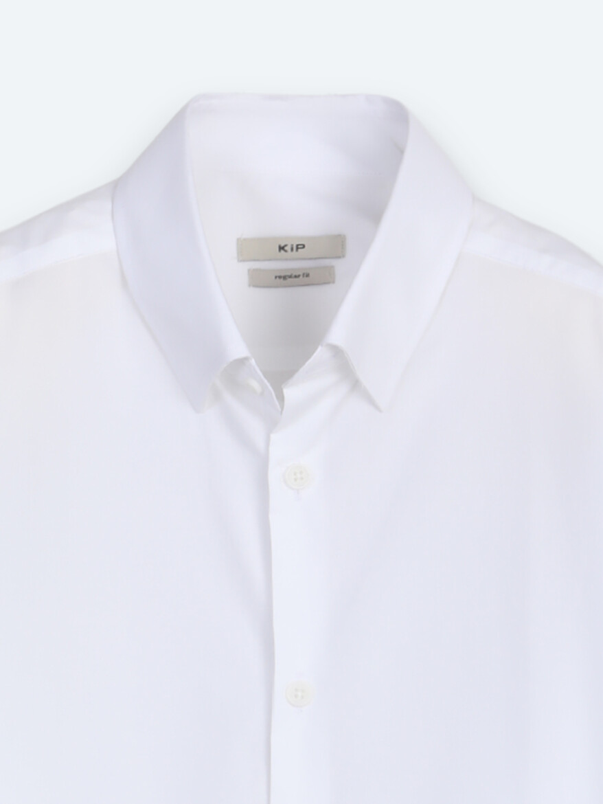 Beyaz Regular Fit Uzun Dokuma Casual %100 Pamuk Gömlek - 8