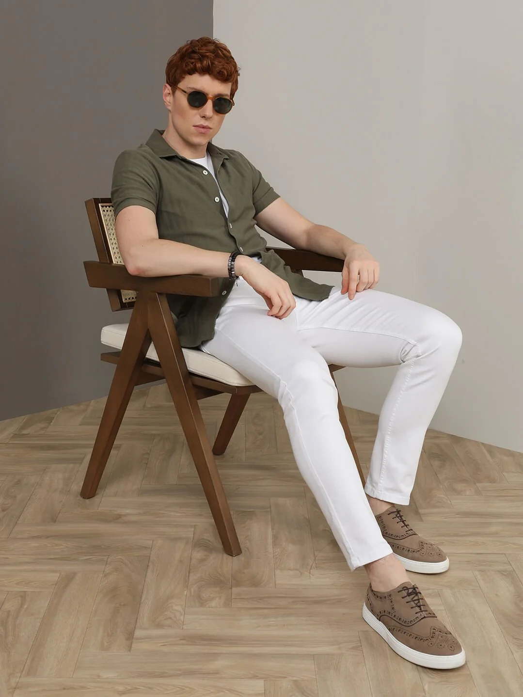 Beyaz Slim Fit Denim Pamuk Karışımlı Pantolon - 3