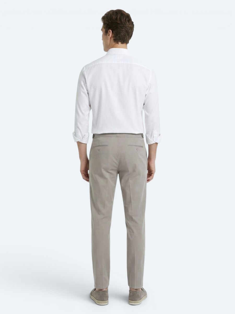 Beyaz Slim Fit Uzun Dokuma Klasik %100 Pamuk Gömlek - 5