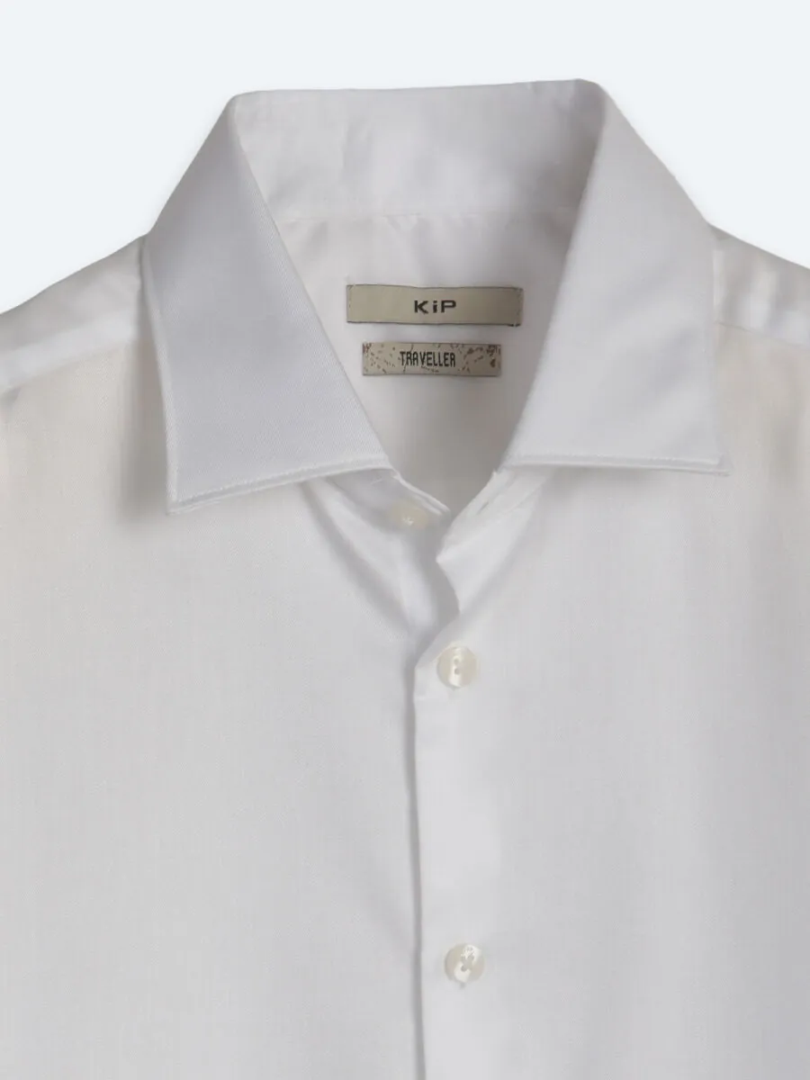 Beyaz Slim Fit Uzun Dokuma Klasik %100 Pamuk Gömlek - 9