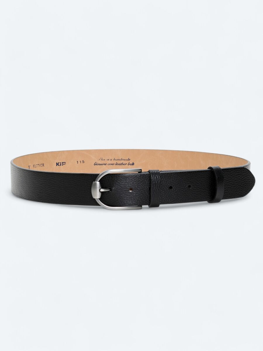 Black %100 Cow Leather Belt - 1