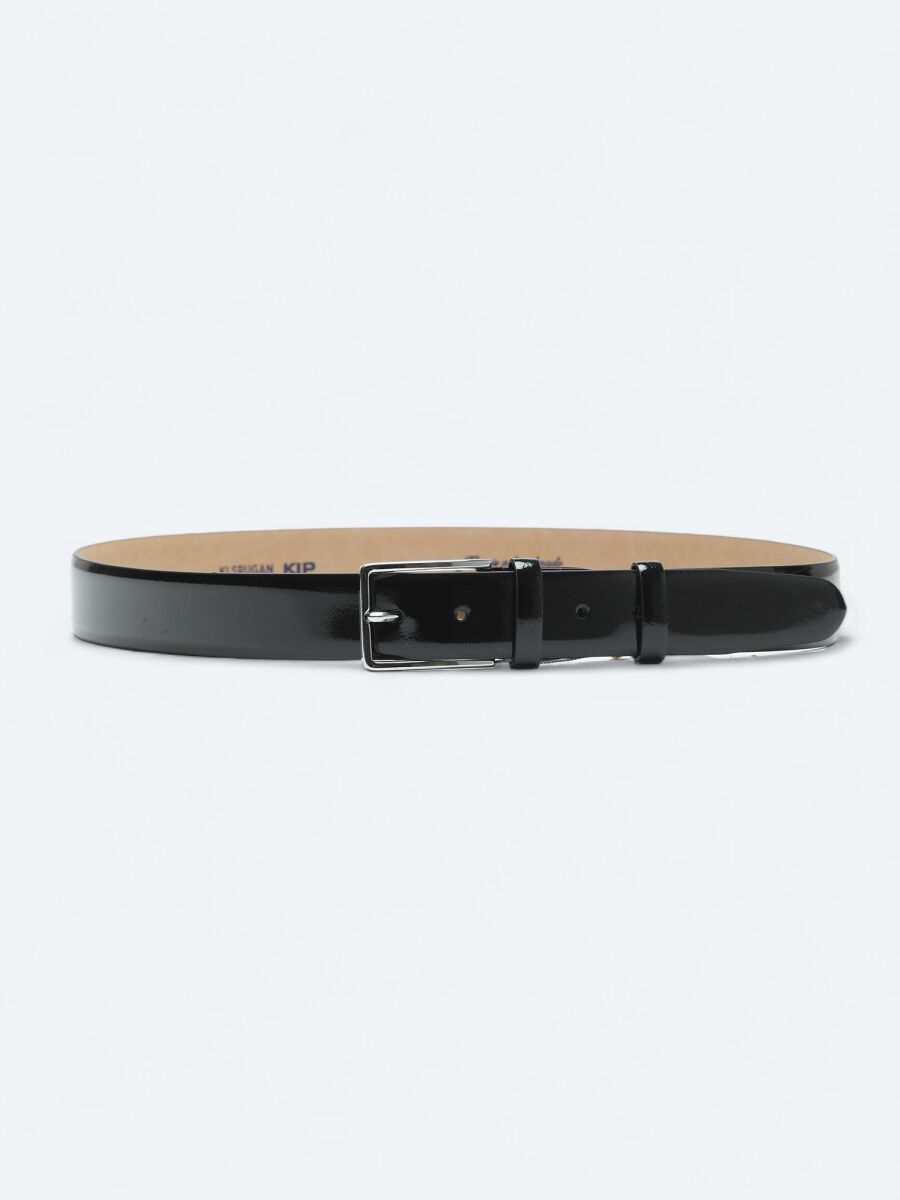 Black %100 Cow Leather Belt - 1