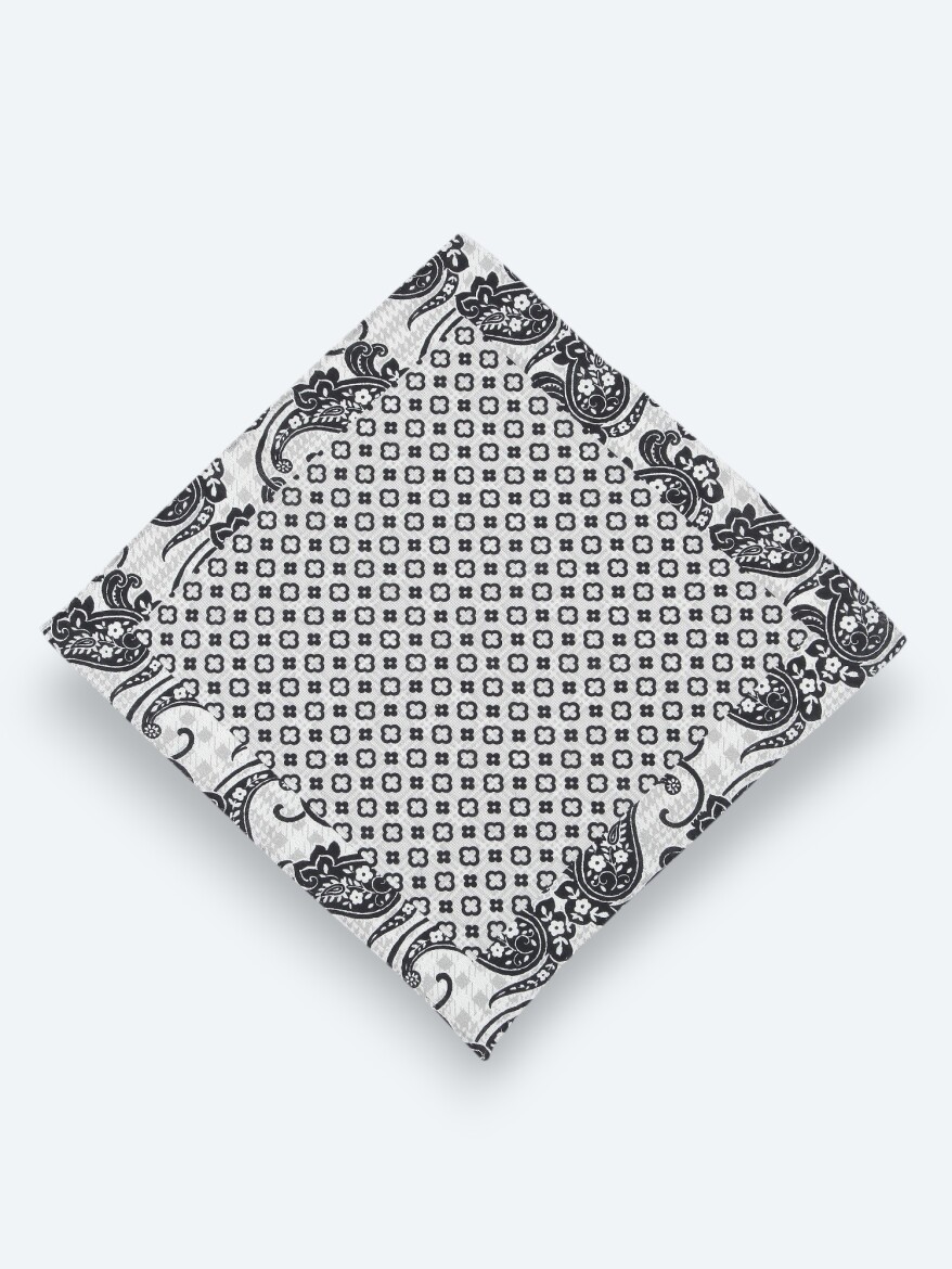Black %100 Keten Handkerchief 