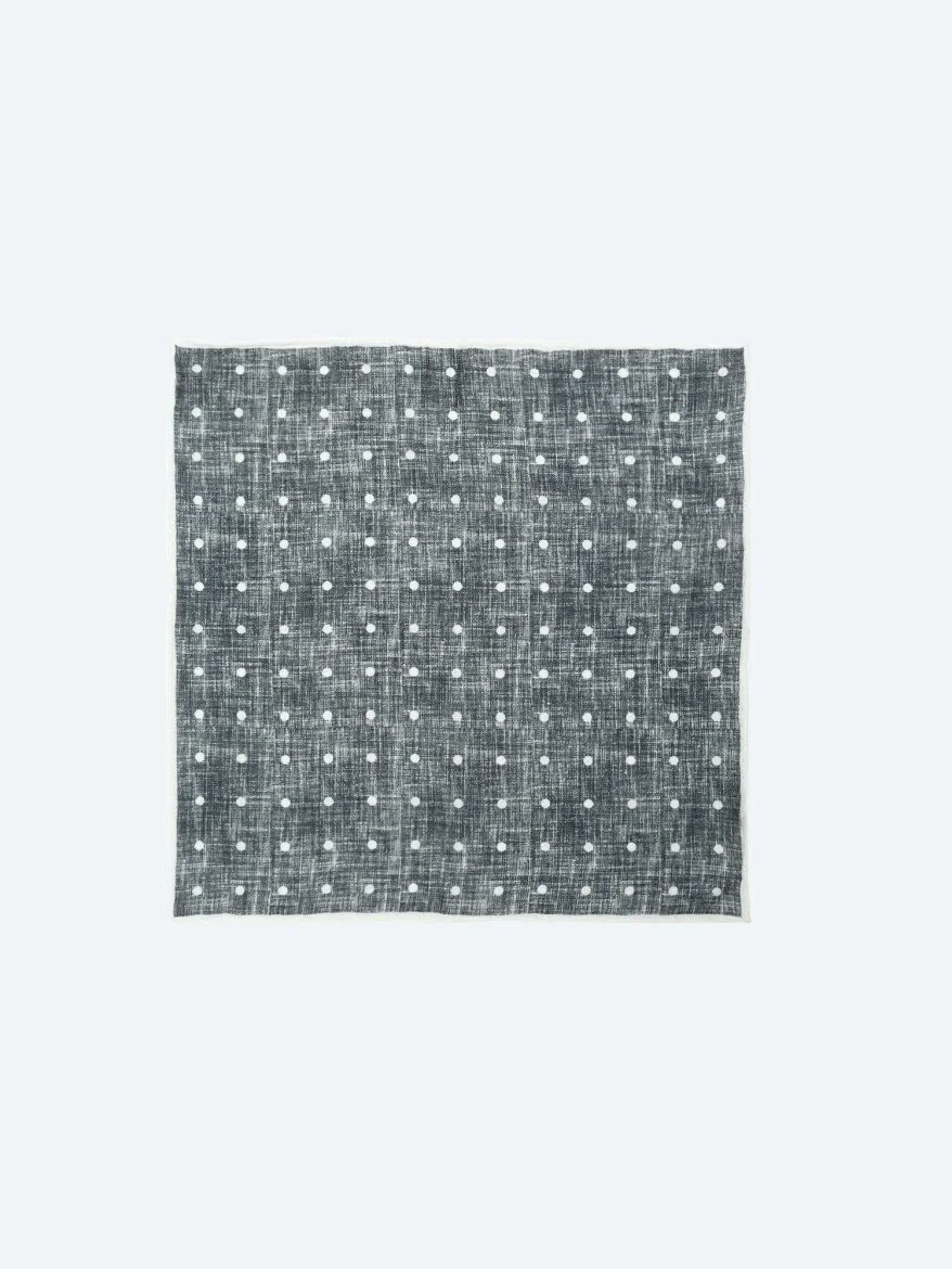 Black %100 Keten Handkerchief 