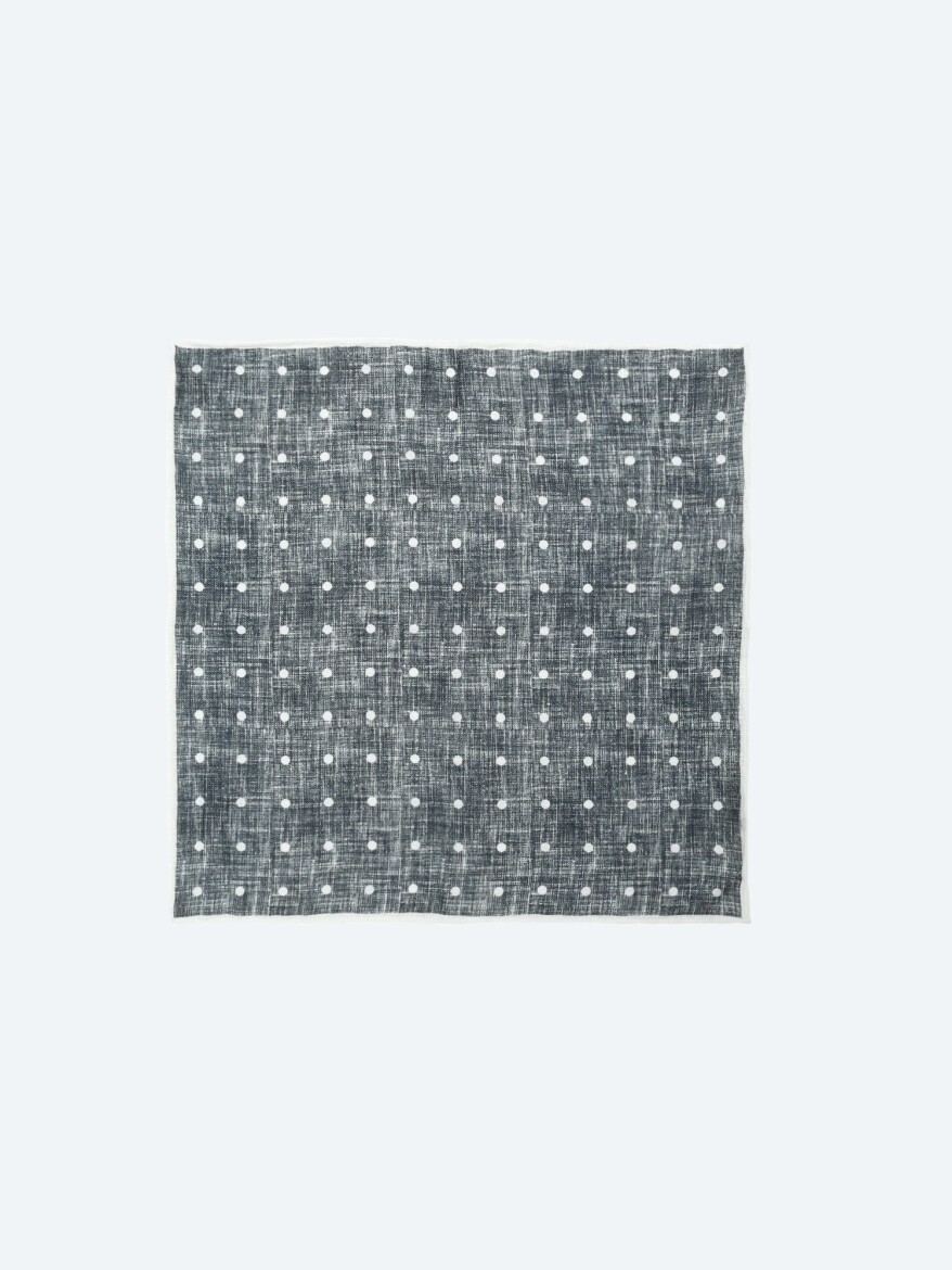 Black %100 Keten Handkerchief - KİP
