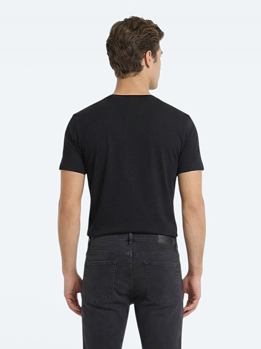 Black 5-Pack Plain 100% Cotton T-Shirt - 3