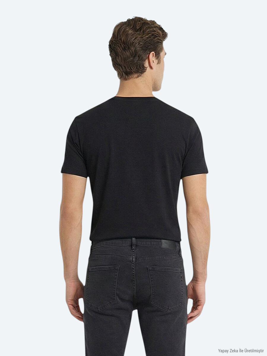 Black 5-Pack Plain 100% Cotton T-Shirt - 3