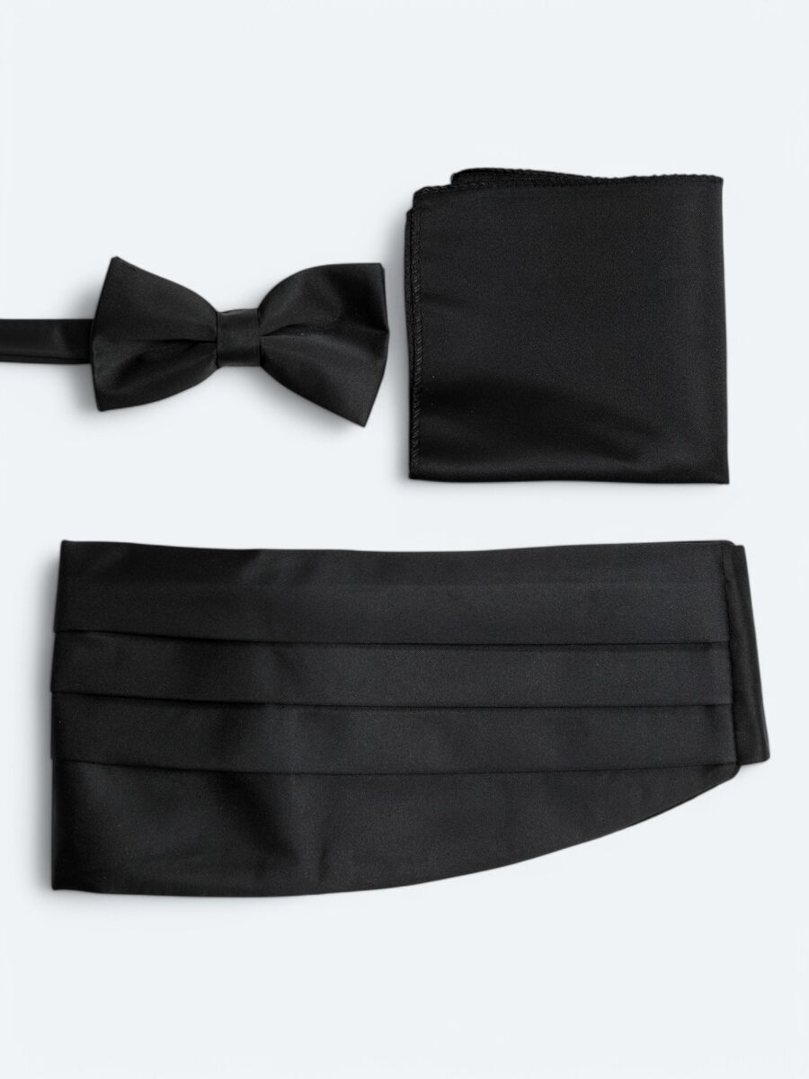 Black Bow Tie Set - 1