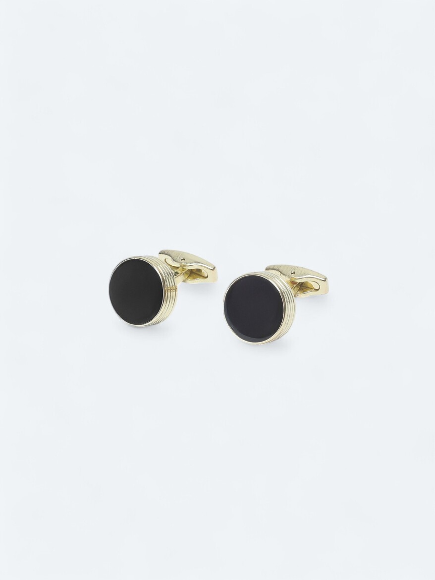Black Brass Cuff Link - 1