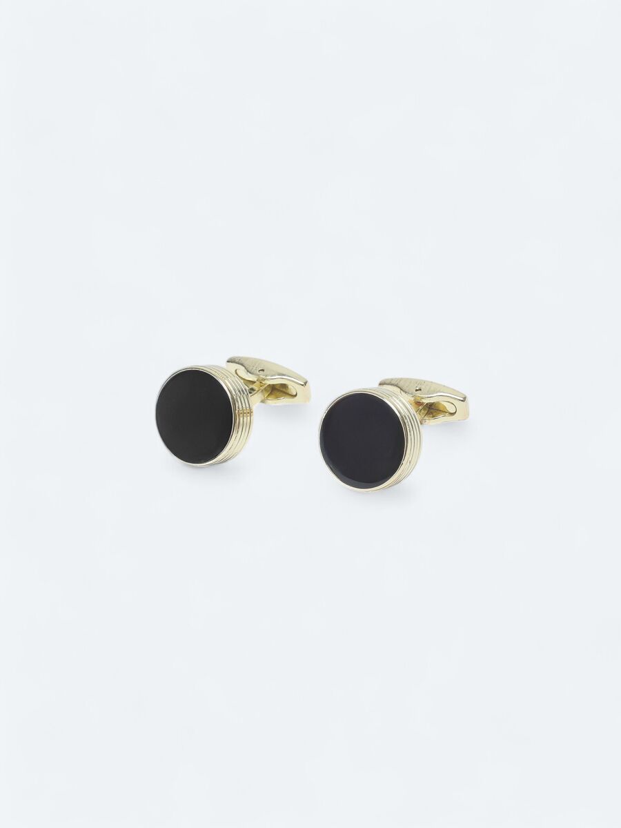 Black Brass Cuff Link - 1