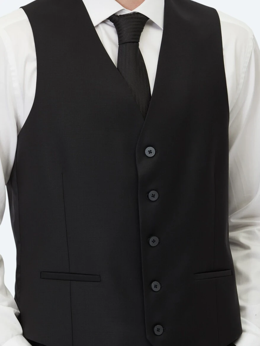 Black Butterfly Collar Classical Waistcoat - 3