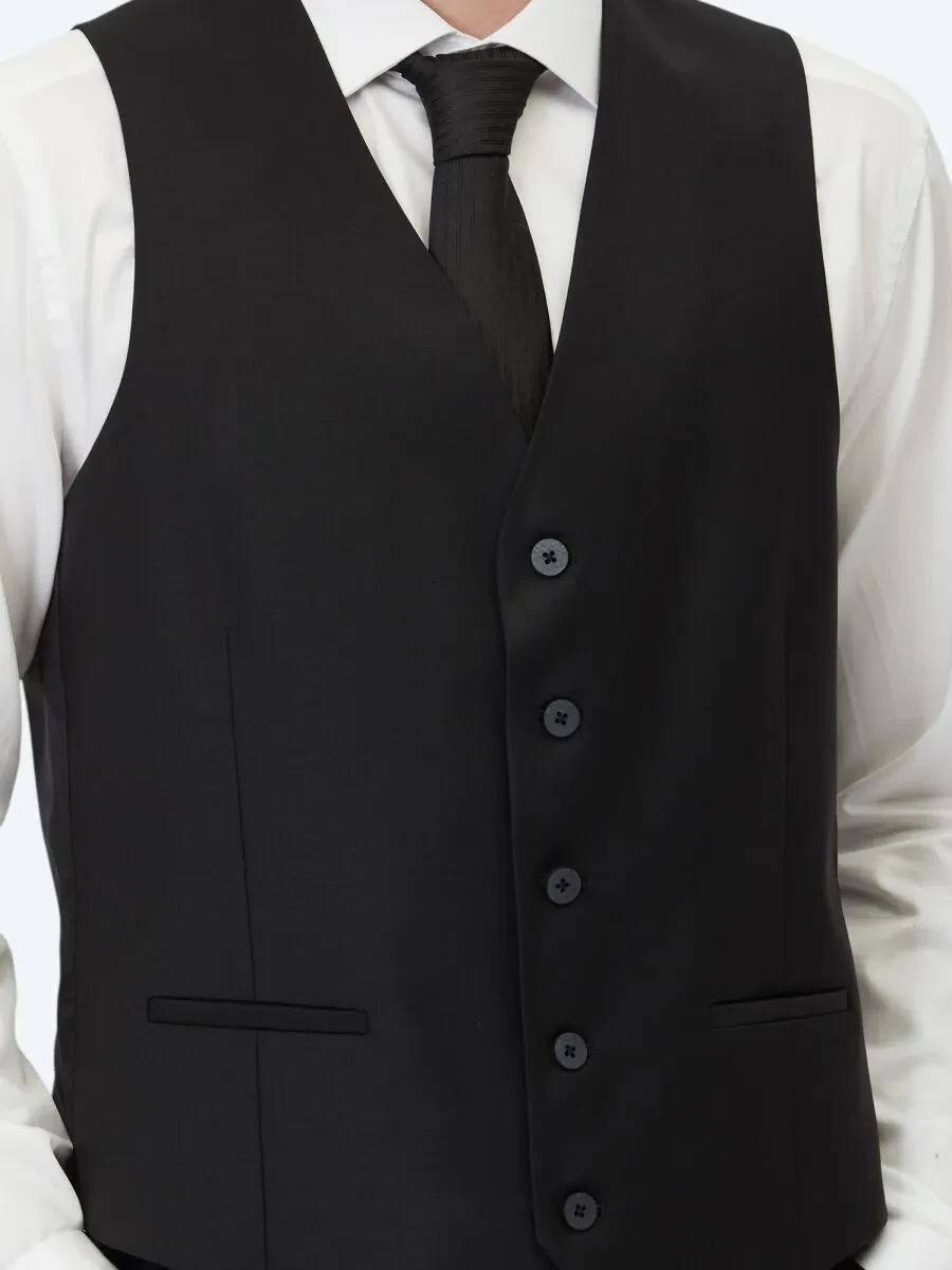 Black Butterfly Collar Classical Waistcoat - 3