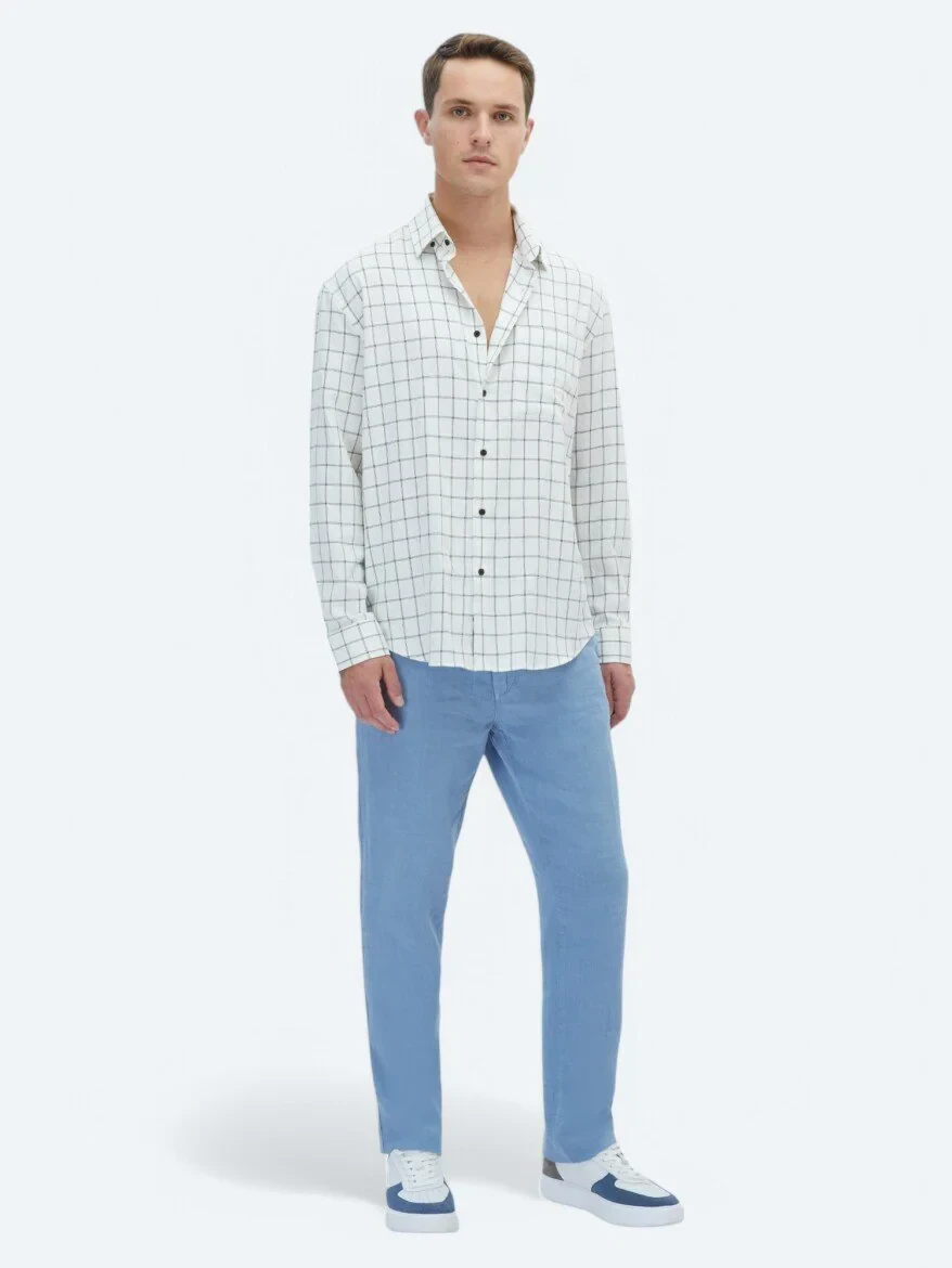 Black Checkered Oversize Fit Weaving Casual Shirt - 2