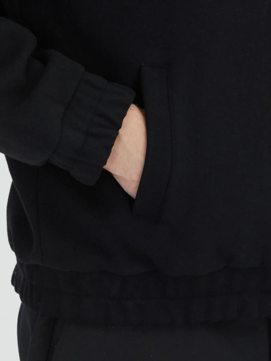 Black Comfort Fit Turtleneck Casual Weaving Coat - 5