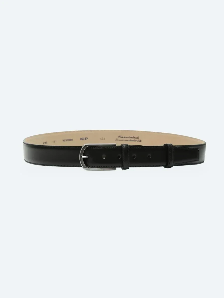 Black Cow Leather Belt - 1