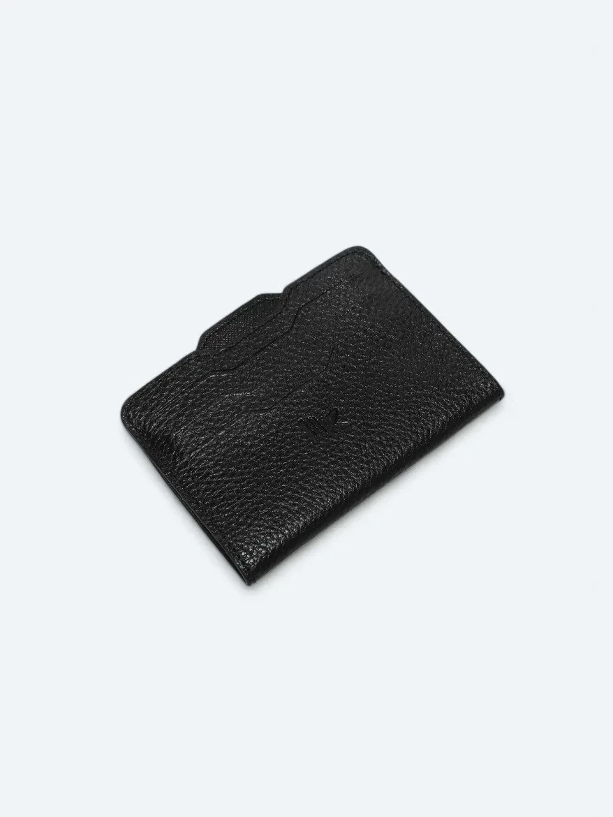 Black Cow Leather Card Holder - 2