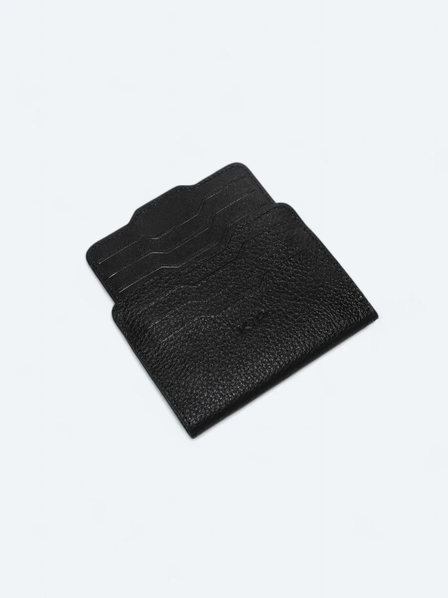 Black Cow Leather Card Holder - 3