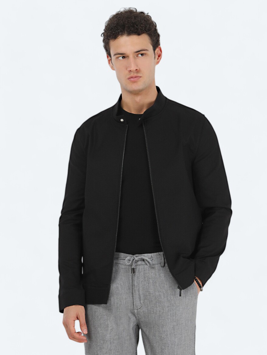 Black Crew Neck Cotton Blended T-Shirt - 3