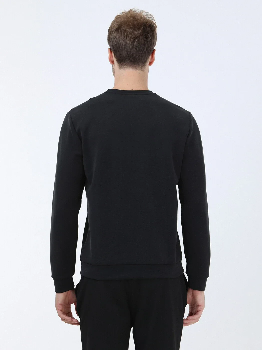 Black Crew Neck Printed Sweatshirt - 5