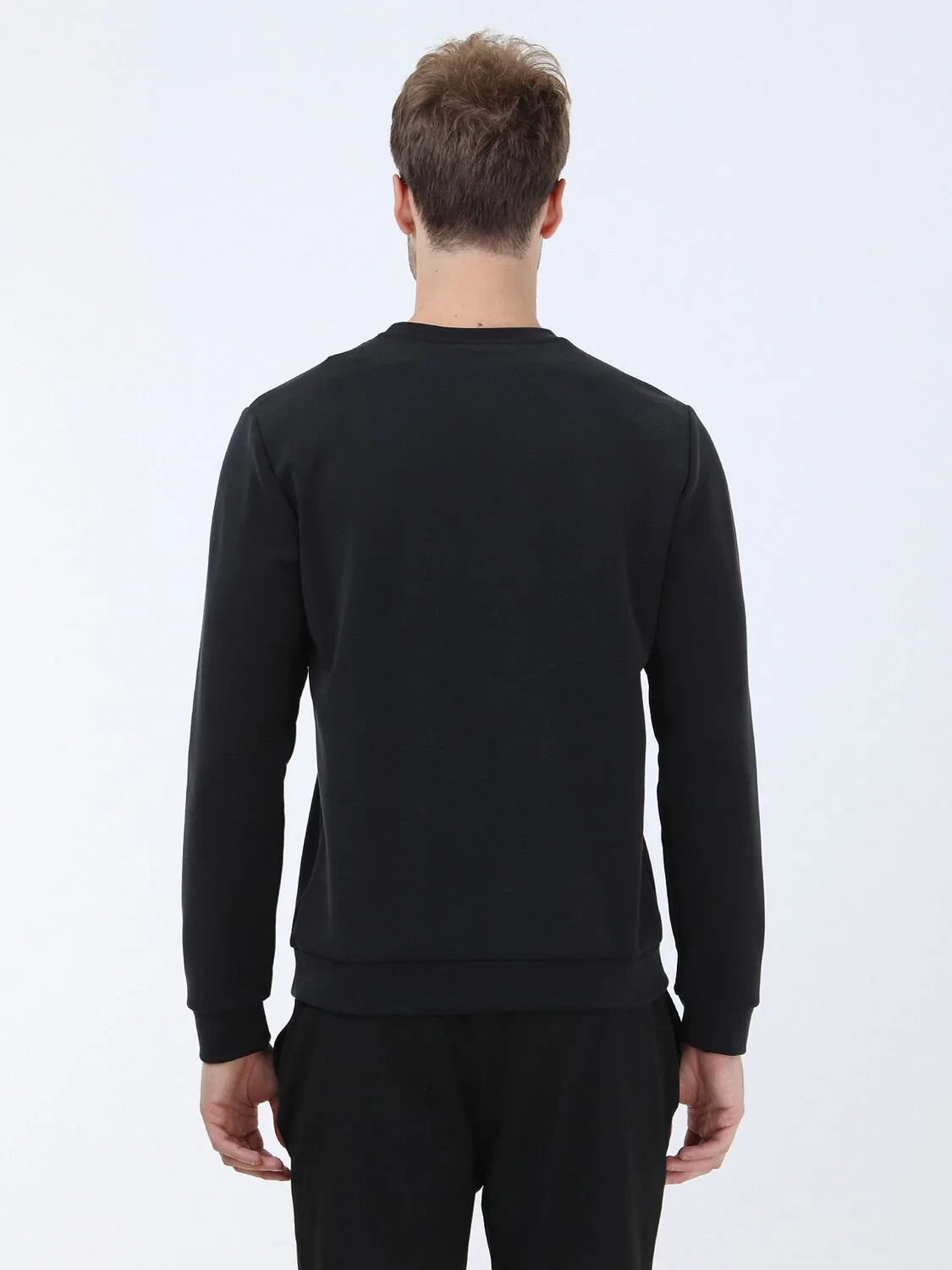 Black Crew Neck Printed Sweatshirt - 5