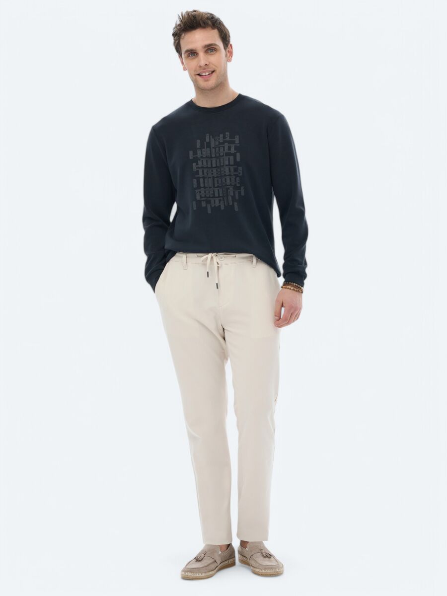 Black Crew Neck Printed Sweatshirt - 2