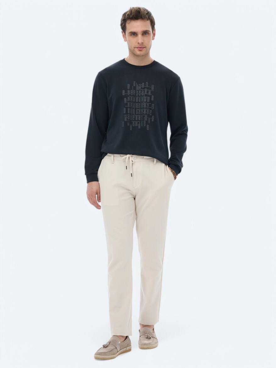 Black Crew Neck Printed Sweatshirt - 4