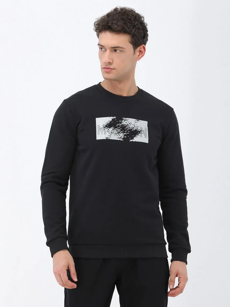 Black Crew Neck Sweatshirt - 1