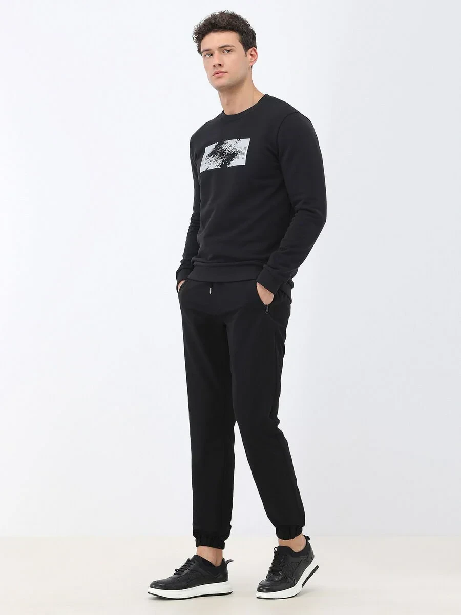 Black Crew Neck Sweatshirt - 2